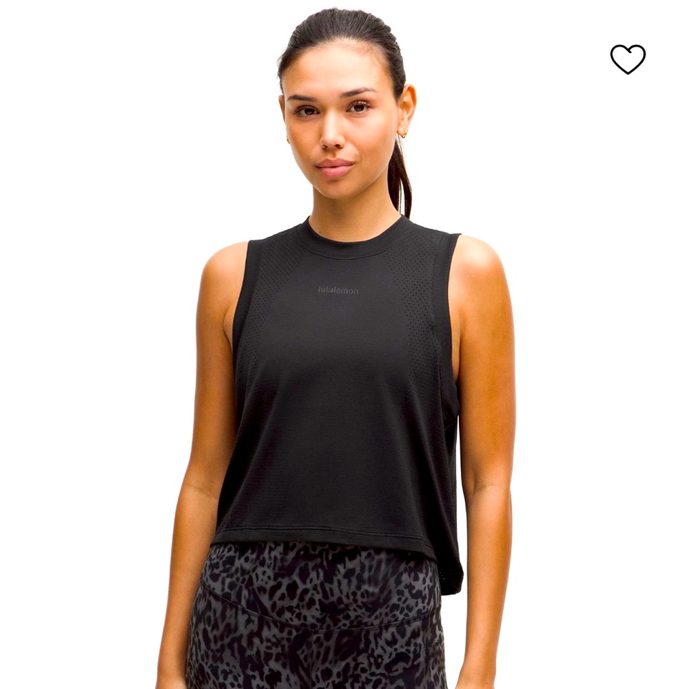 Swiftly High-Low Cropped Tank Top Black Size 8 EUC